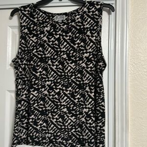 Black, white and tan color sleeveless top